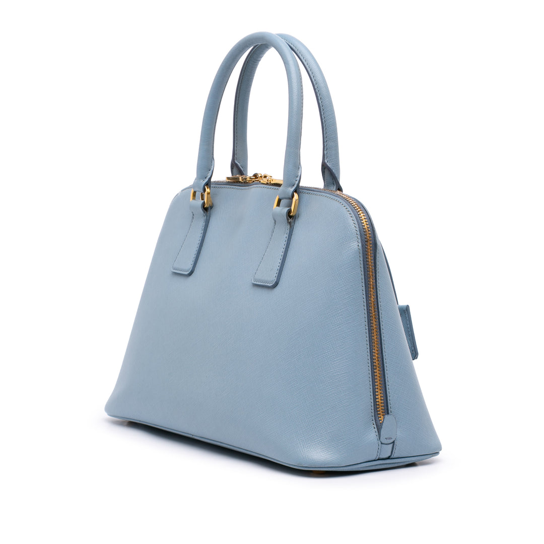 Lux Promenade Sac Moyen Saffiano Bleu
