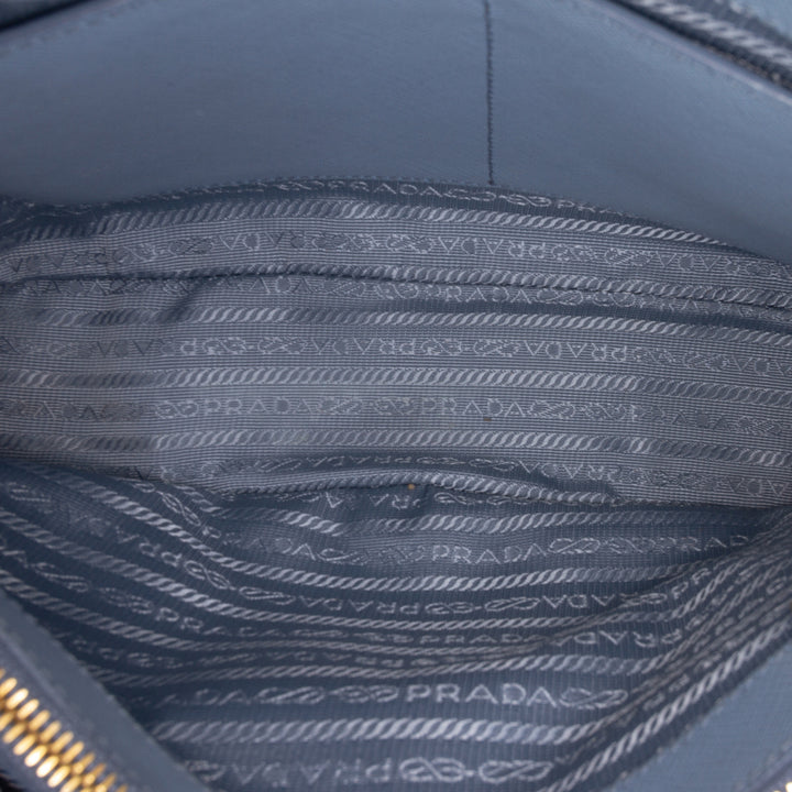 Lux Promenade Sac Moyen Saffiano Bleu