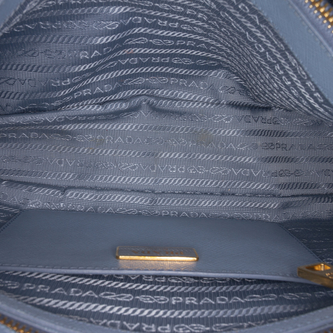 Lux Promenade Sac Moyen Saffiano Bleu