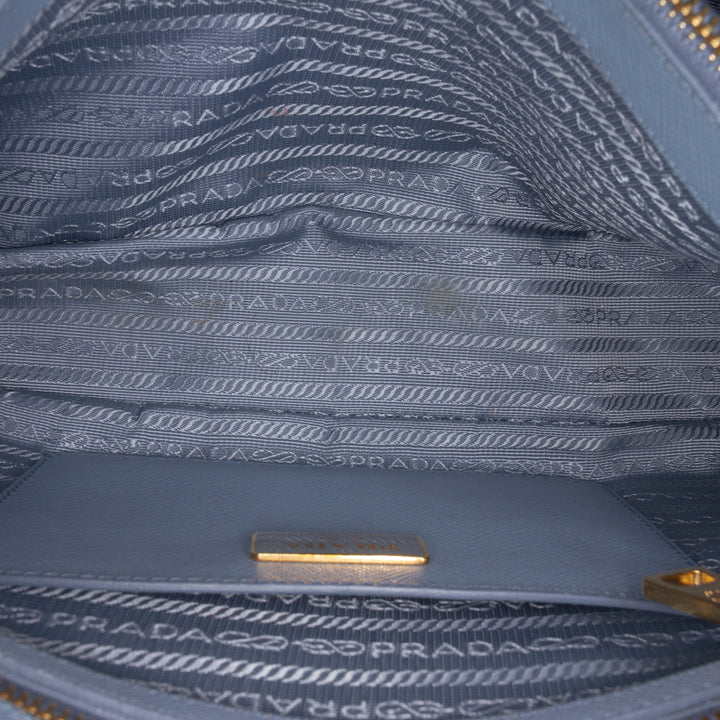Lux Promenade Sac Moyen Saffiano Bleu