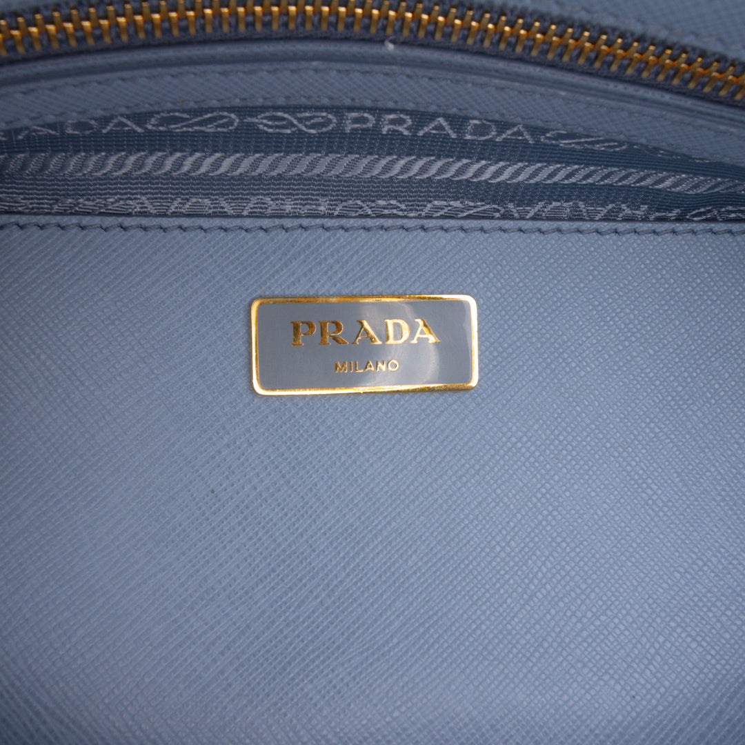 Lux Promenade Sac Moyen Saffiano Bleu