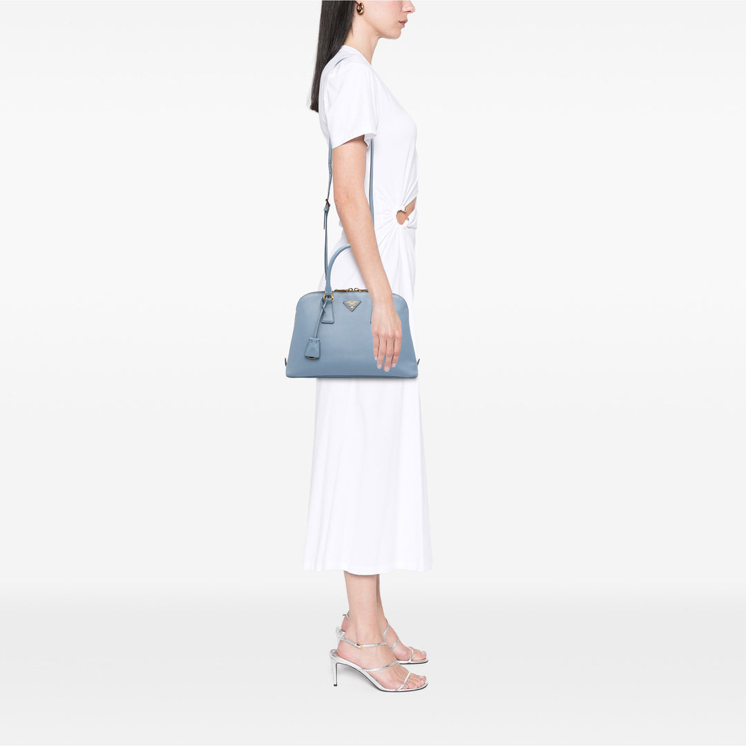 Lux Promenade Sac Moyen Saffiano Bleu