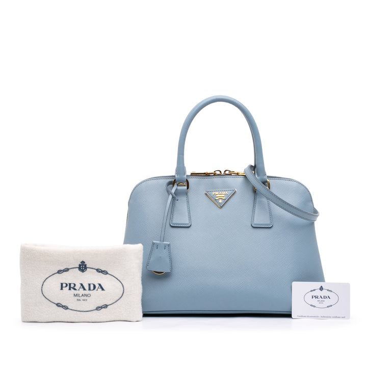 Lux Promenade Sac Moyen Saffiano Bleu