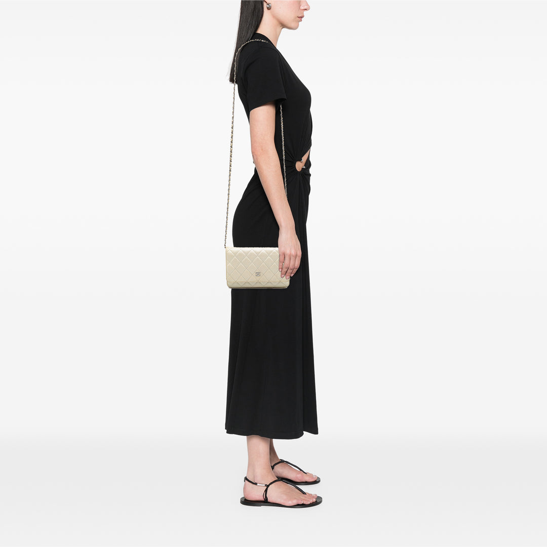 Chanel CC Matelassé Caviar Wallet on Chain