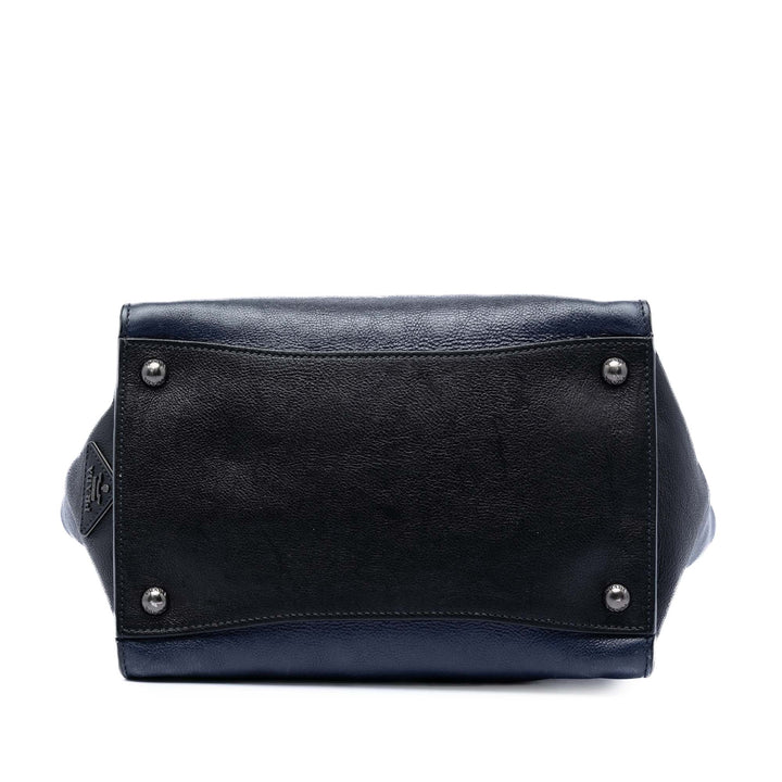 Prada Bicolore Glace Veau Sound Lock Sac Cuir