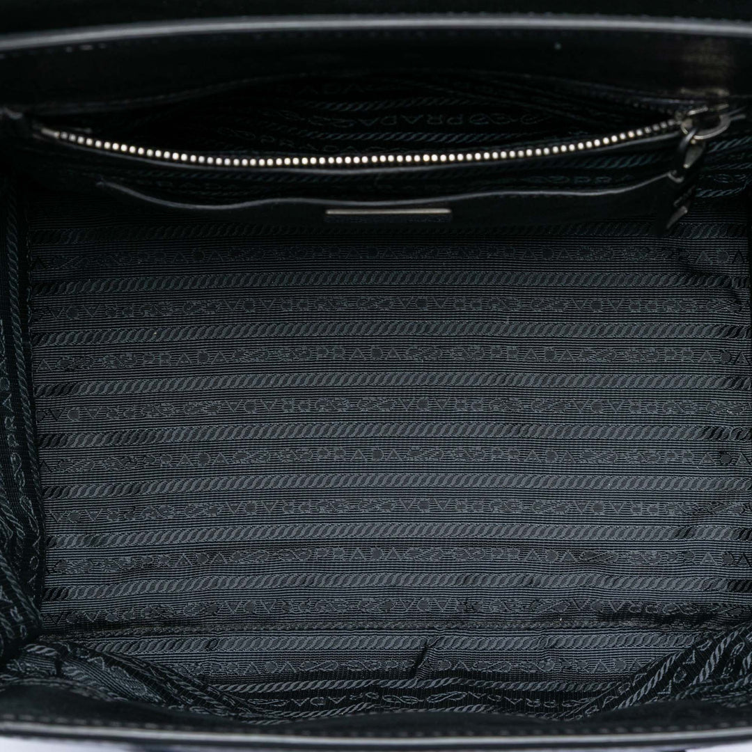 Prada Bicolore Glace Veau Sound Lock Sac Cuir