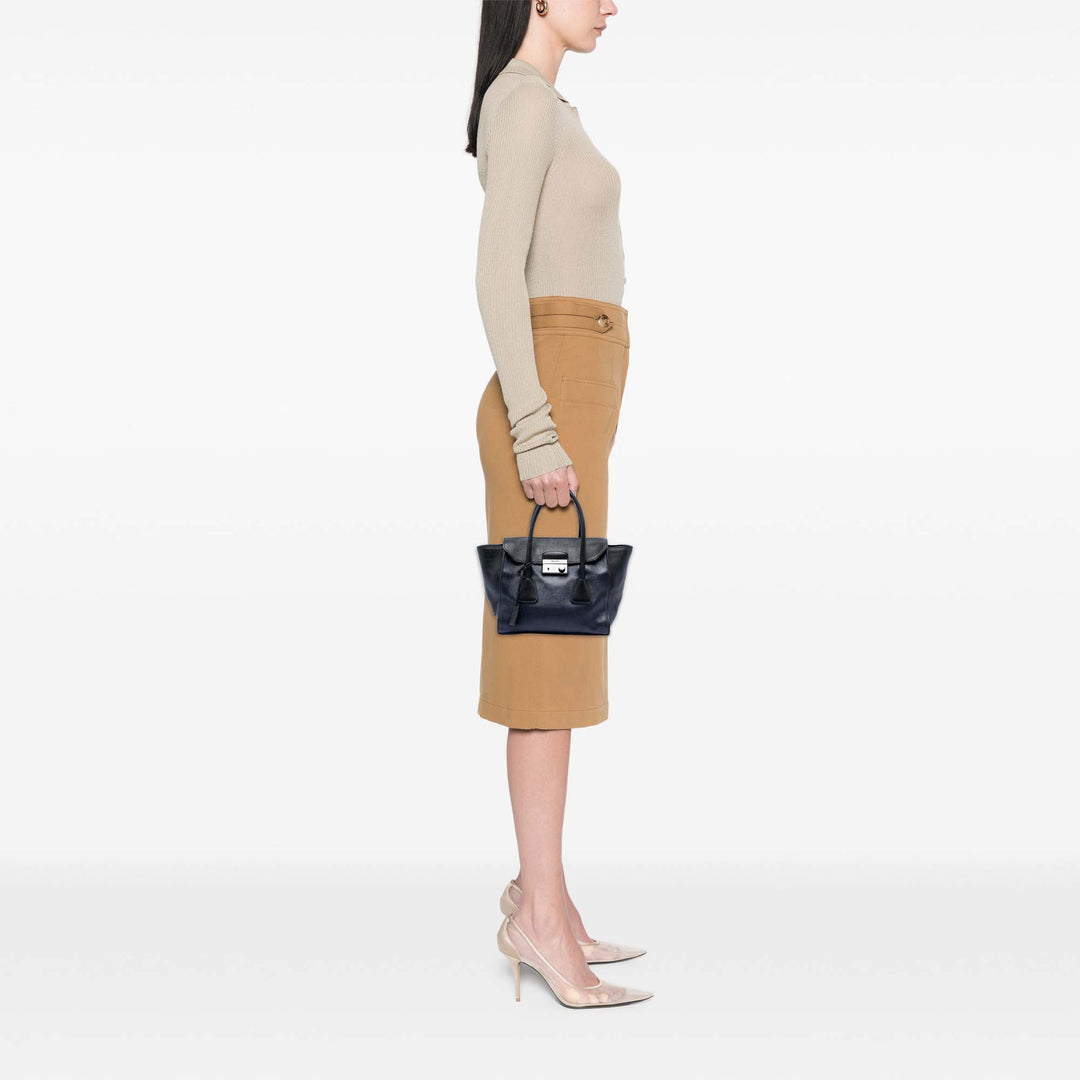 Prada Bicolore Glace Veau Sound Lock Sac Cuir