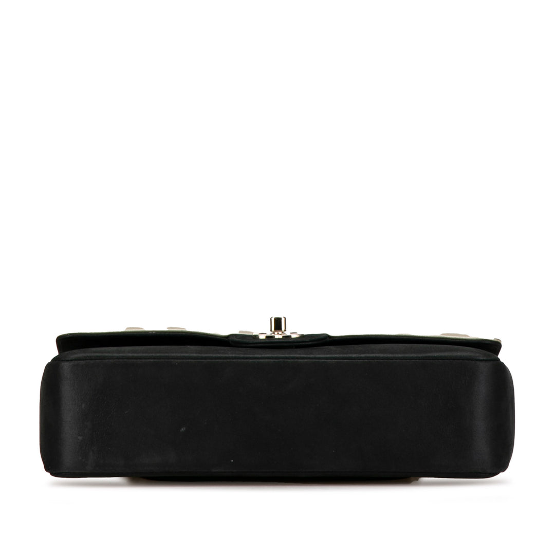 Medium Classic Bicolor Caviar Double Flap Silver - Gaby Paris