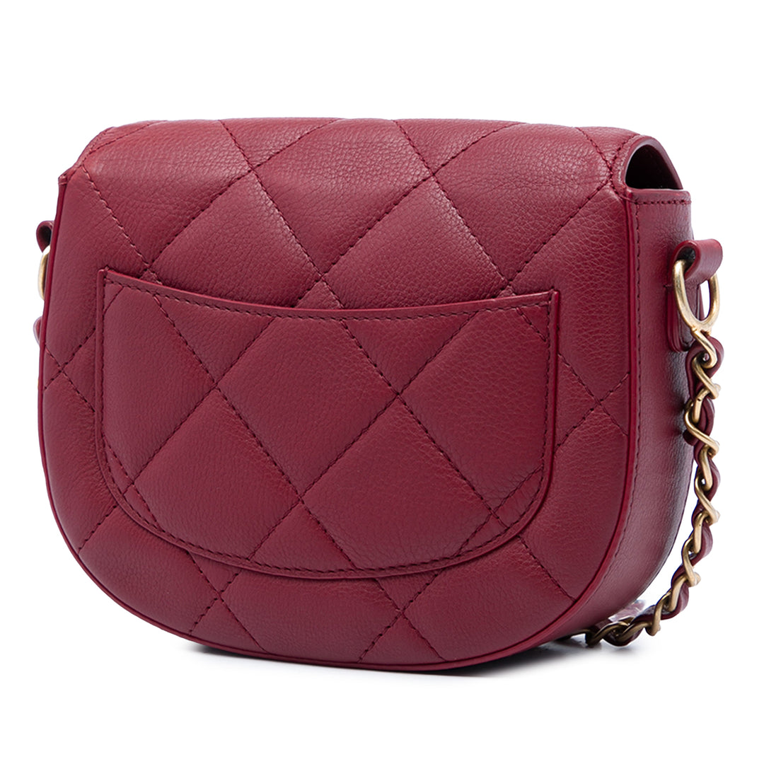 Chanel Matelassé Camellia Turn Lock à rabat Cuir de veau