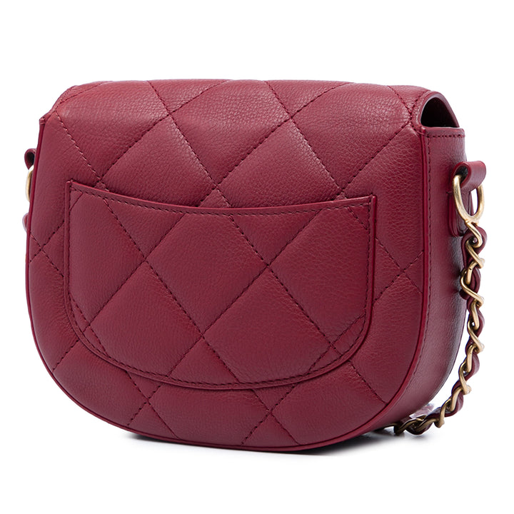Chanel Matelassé Camellia Turn Lock à rabat Cuir de veau