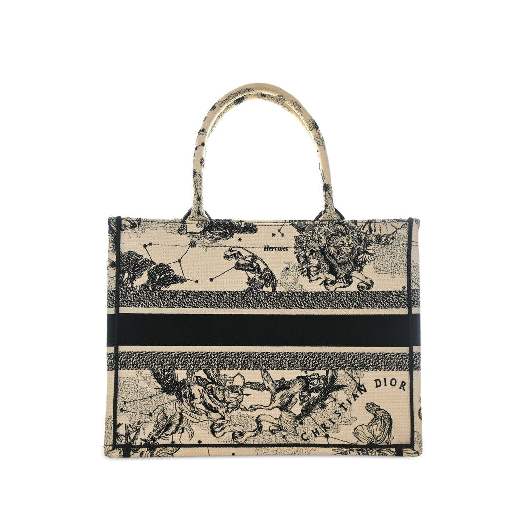 Dior Book Tote brodé Zodiac De Jouy Moyen Blanc – vue 2 – GABY PARIS