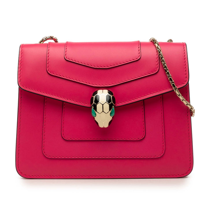 Bvlgari Sac bandoulière Carré Serpenti Forever Chaîne Petit Rose – vue principale – GABY PARIS