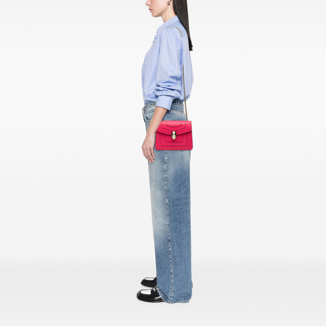 Bvlgari Sac bandoulière Carré Serpenti Forever Chaîne Petit Rose – vue 7 – GABY PARIS