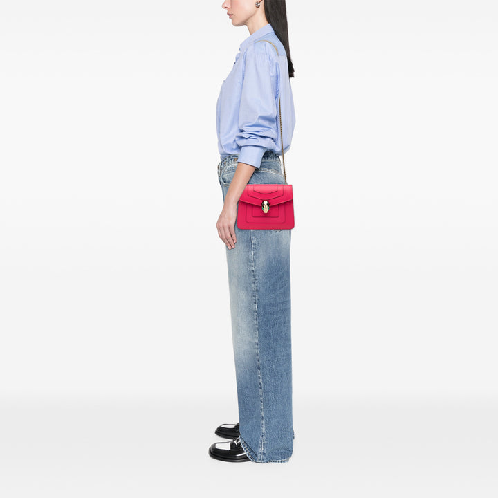 Bvlgari Sac bandoulière Carré Serpenti Forever Chaîne Petit Rose – vue 7 – GABY PARIS
