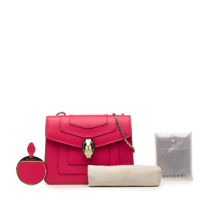 Bvlgari Sac bandoulière Carré Serpenti Forever Chaîne Petit Rose – vue 8 – GABY PARIS