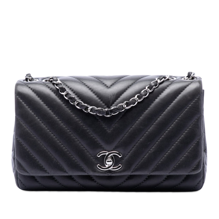 Chanel Medium Chevron Cuir d’agneau Surpique à rabat