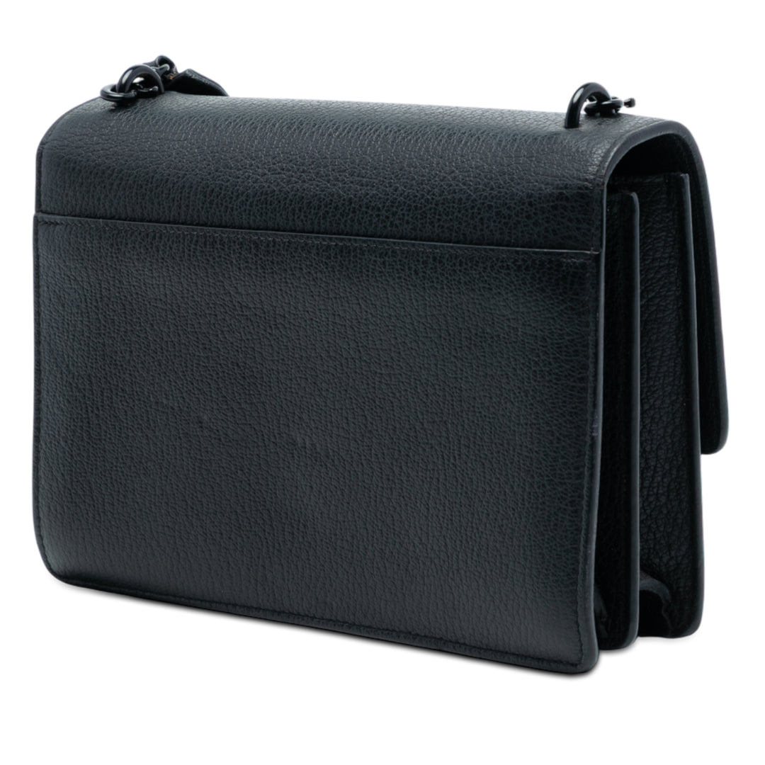 Saint Laurent Medium Cuir de veau grainé Guitar Strap Monogram Sunset Sac porté croisé