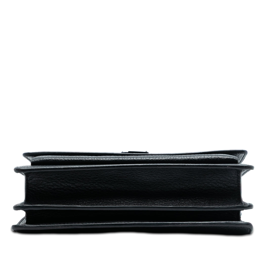Saint Laurent Medium Cuir de veau grainé Guitar Strap Monogram Sunset Sac porté croisé