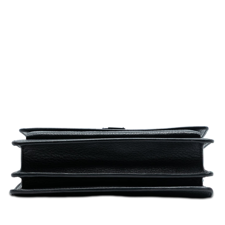 Saint Laurent Medium Cuir de veau grainé Guitar Strap Monogram Sunset Sac porté croisé