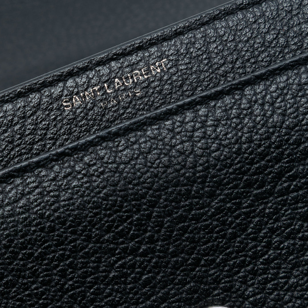 Saint Laurent Medium Cuir de veau grainé Guitar Strap Monogram Sunset Sac porté croisé