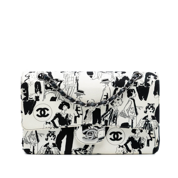 Chanel Medium Classic Toile Coco Mademoiselle Double rabat – GABY PARIS Authentique