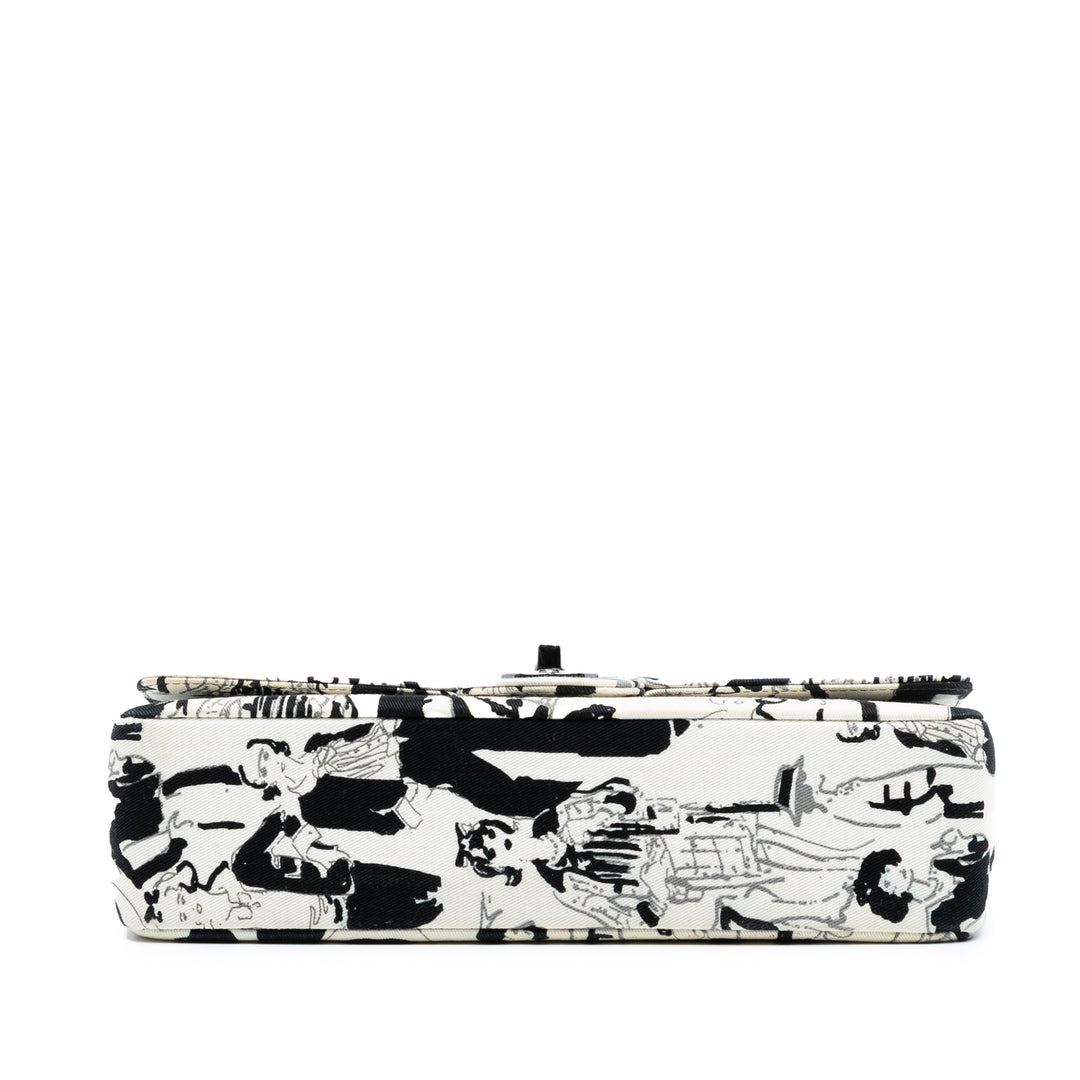 Chanel Medium Classic Toile Coco Mademoiselle Double rabat – GABY PARIS Authentique