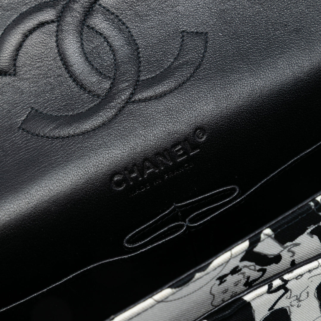 Chanel Medium Classic Toile Coco Mademoiselle Double rabat – GABY PARIS Authentique