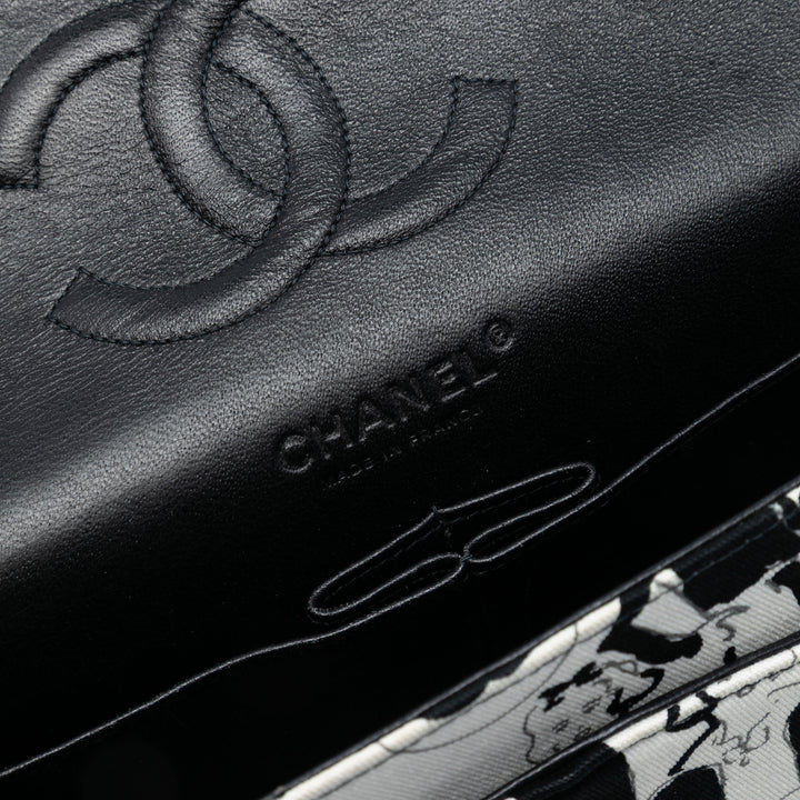 Chanel Medium Classic Toile Coco Mademoiselle Double rabat – GABY PARIS Authentique