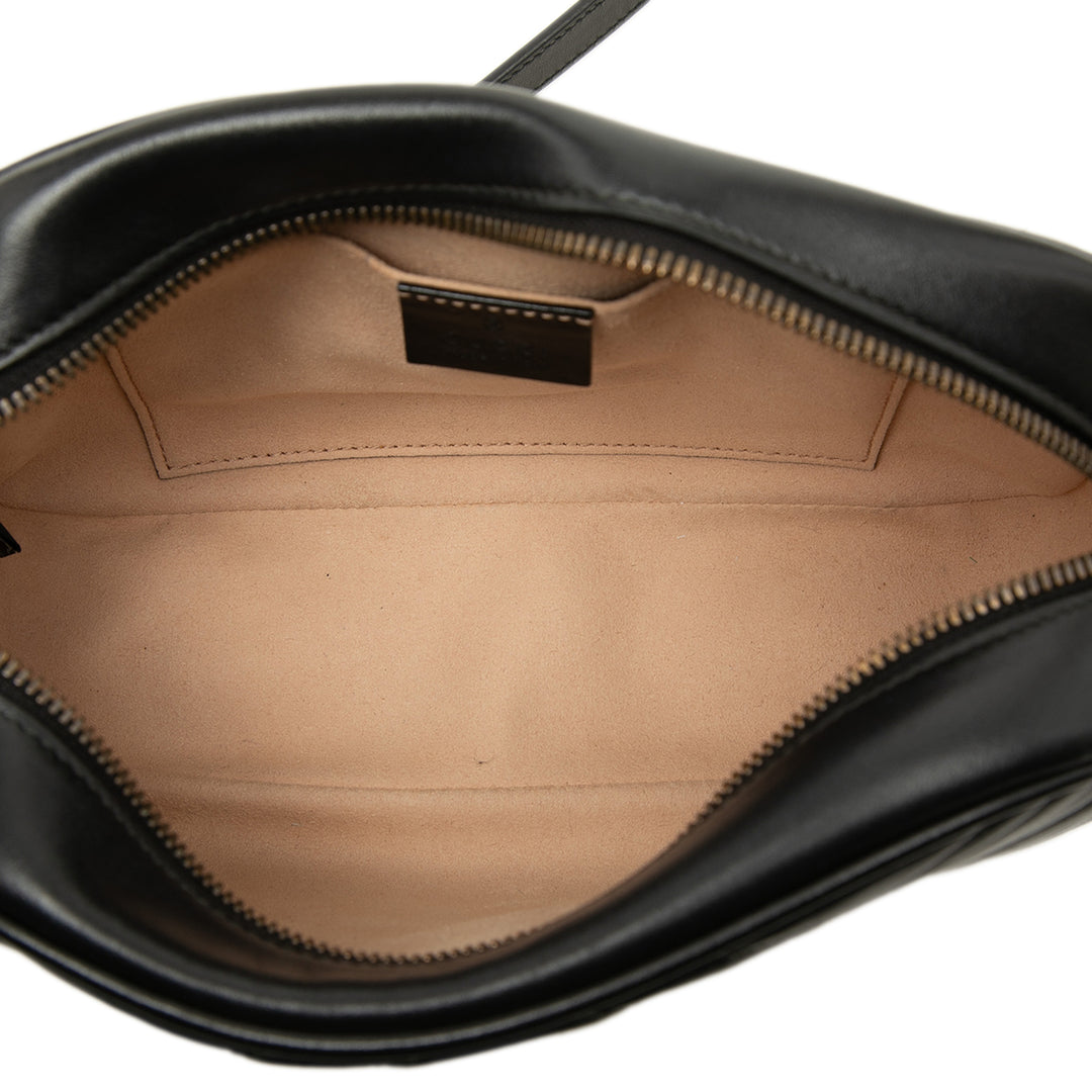 GG Marmont Matelasse Sac Petit Cuir de veau Noir
