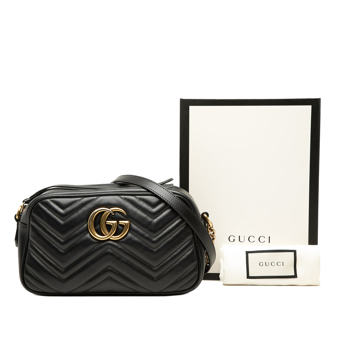 GG Marmont Matelasse Sac Petit Cuir de veau Noir