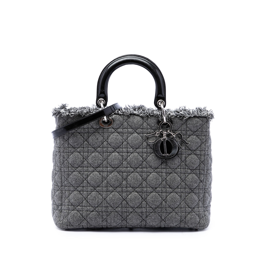 Lady Dior Cannage Grand Tweed Noir