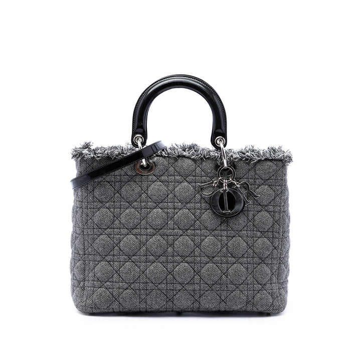 Lady Dior Cannage Grand Tweed Noir