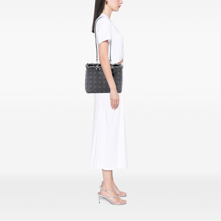 Lady Dior Cannage Grand Tweed Noir