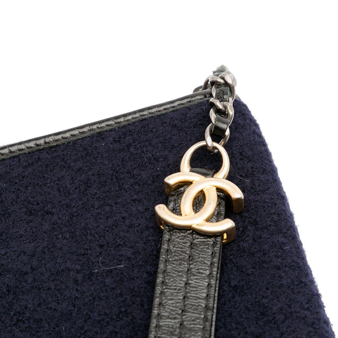 Paris-Hamburg Wool Embroidered Gabrielle Clutch Blue - Gaby Paris