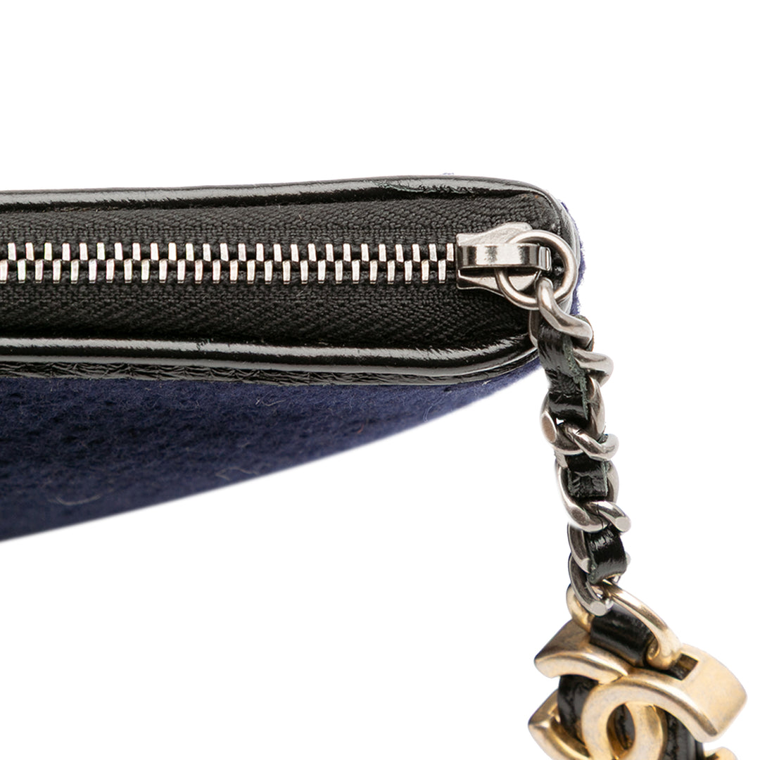Paris-Hamburg Wool Embroidered Gabrielle Clutch Blue - Gaby Paris