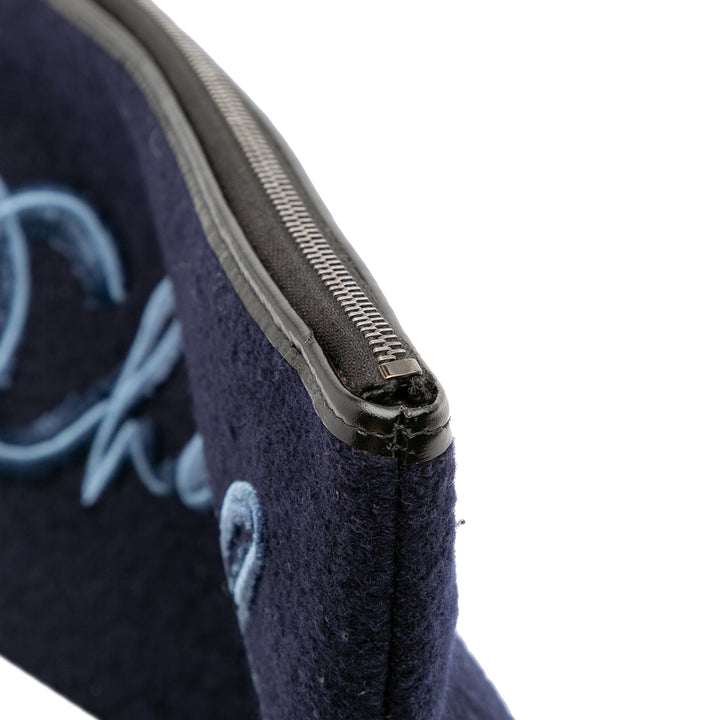Paris-Hamburg Wool Embroidered Gabrielle Clutch Blue - Gaby Paris