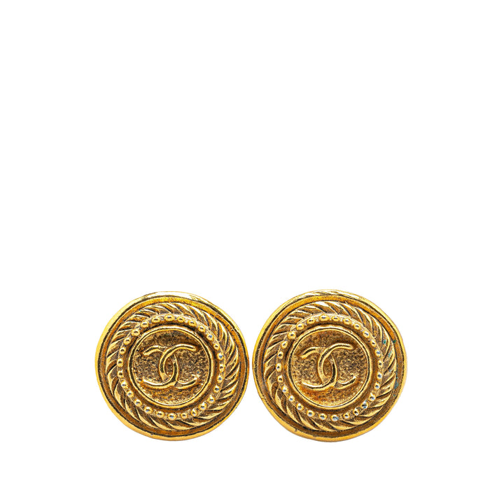 Gold Plated CC Clip On Earrings Gold - Gaby Paris