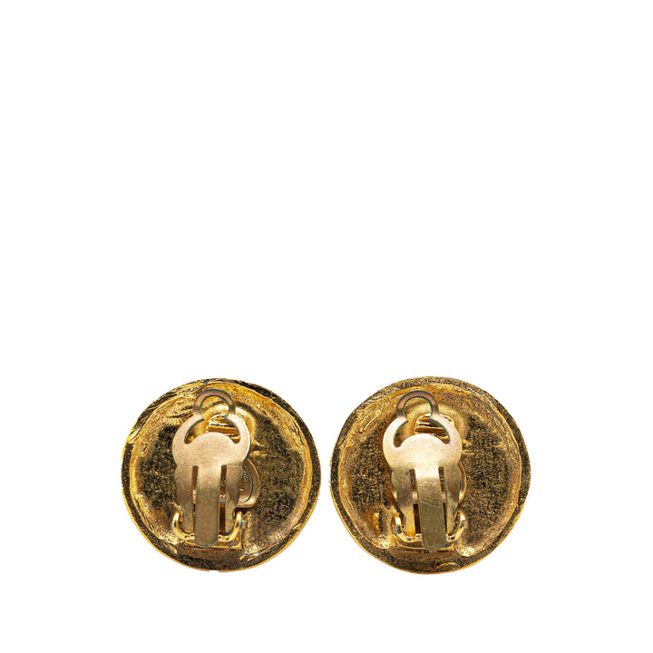 Gold Plated CC Clip On Earrings Gold - Gaby Paris