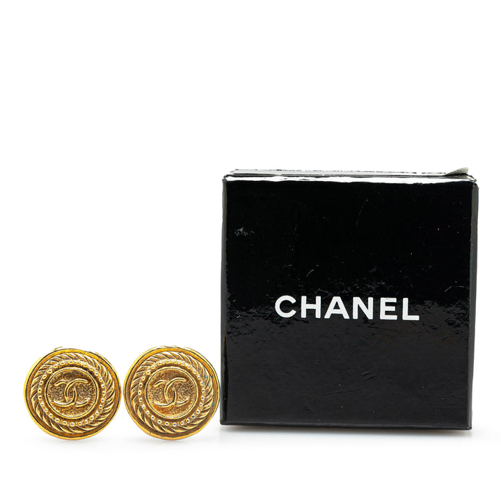 Gold Plated CC Clip On Earrings Gold - Gaby Paris