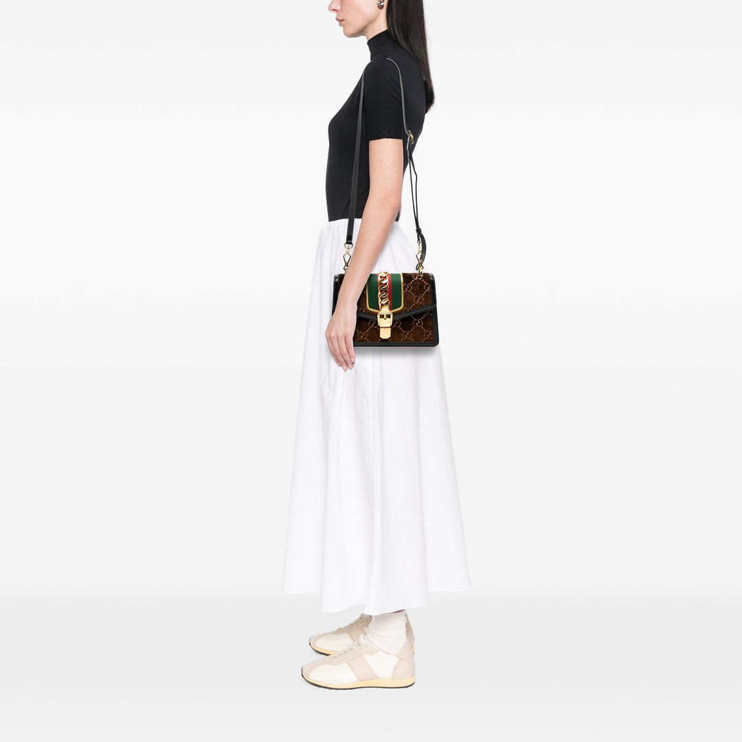 Gucci Small GG Velours Sylvie Sac porté croisé