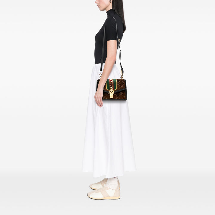 Gucci Small GG Velours Sylvie Sac porté croisé