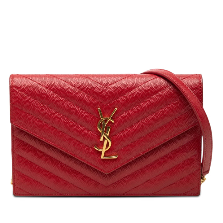 Grain De Poudre Cassandre Enveloppe Chaîne Portefeuille Rouge