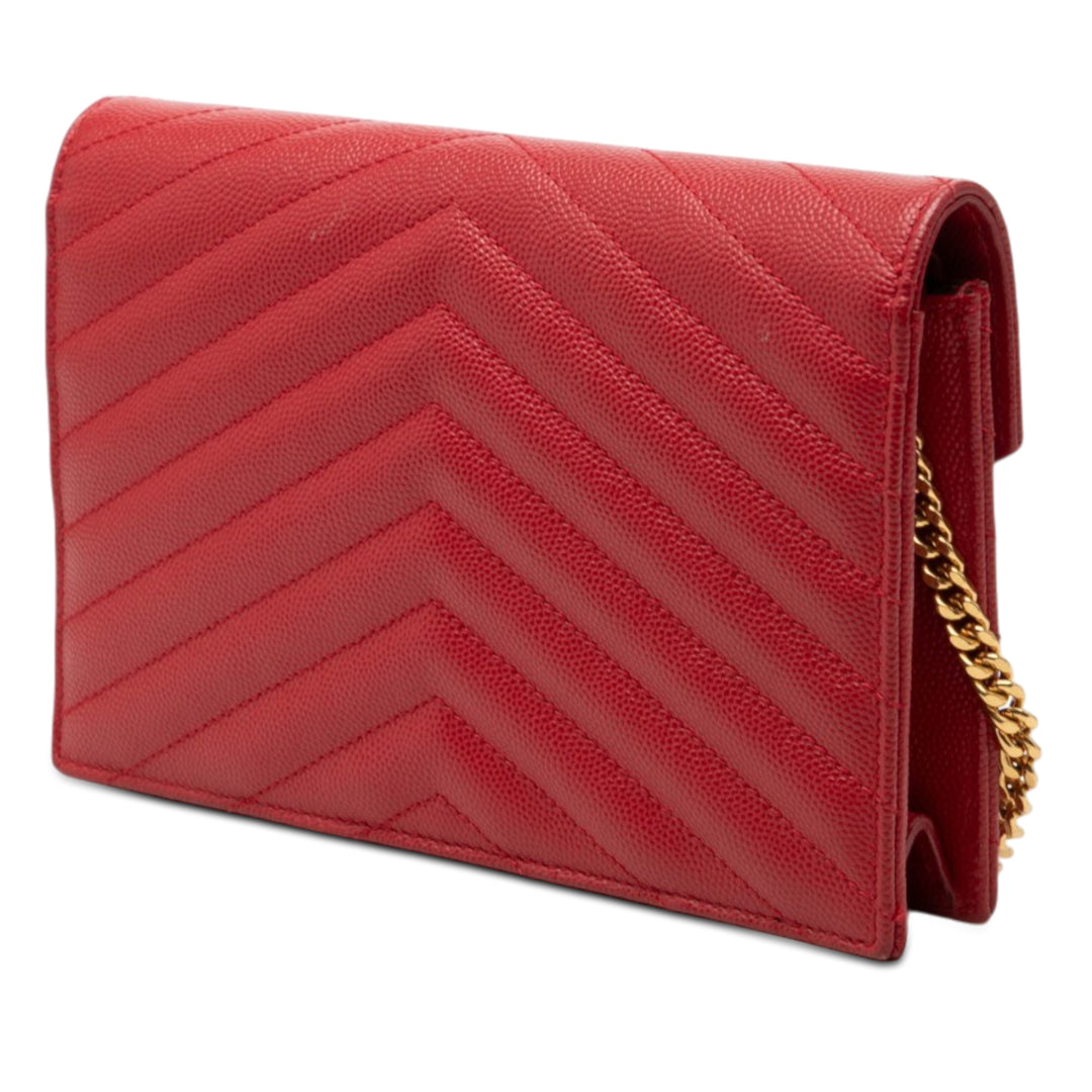 Grain De Poudre Cassandre Enveloppe Chaîne Portefeuille Rouge