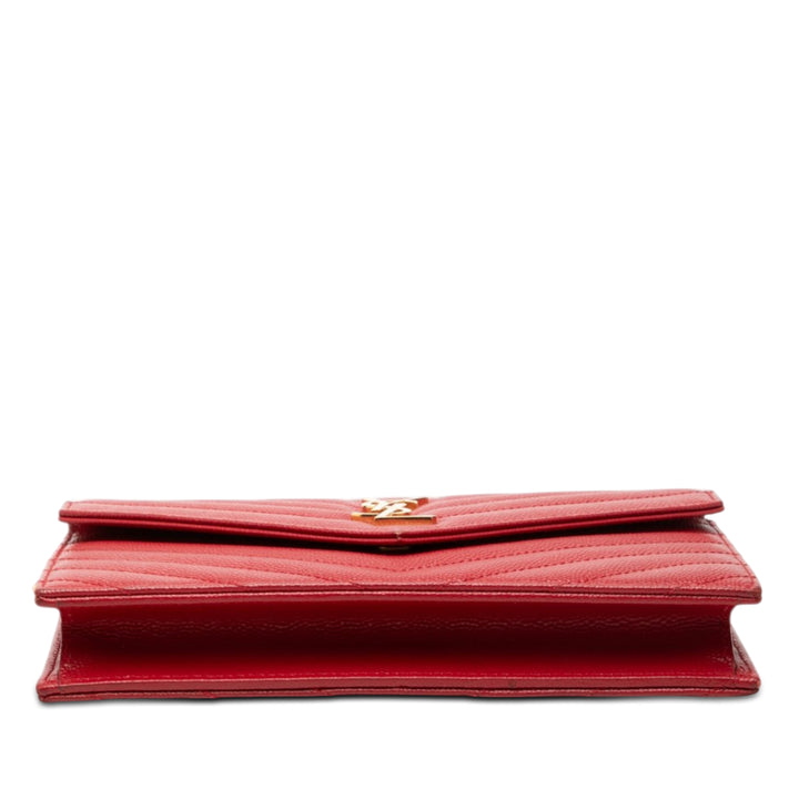 Grain De Poudre Cassandre Enveloppe Chaîne Portefeuille Rouge