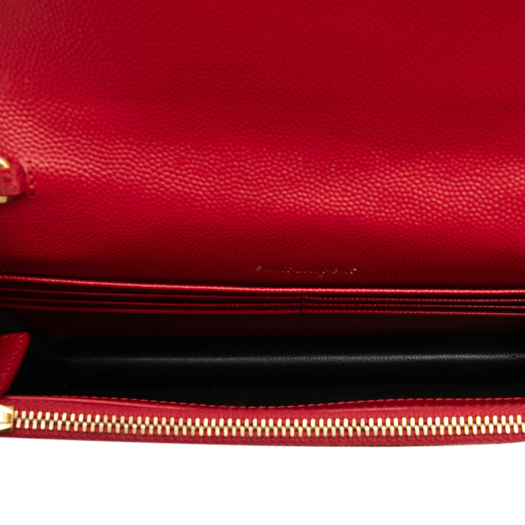 Grain De Poudre Cassandre Enveloppe Chaîne Portefeuille Rouge