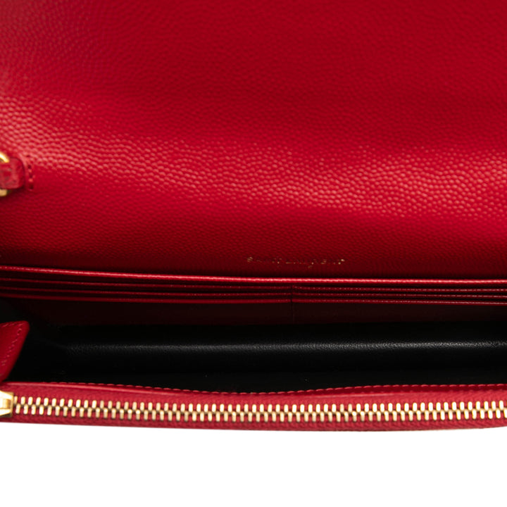 Grain De Poudre Cassandre Enveloppe Chaîne Portefeuille Rouge