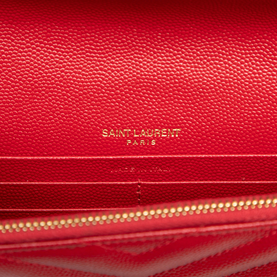 Grain De Poudre Cassandre Enveloppe Chaîne Portefeuille Rouge