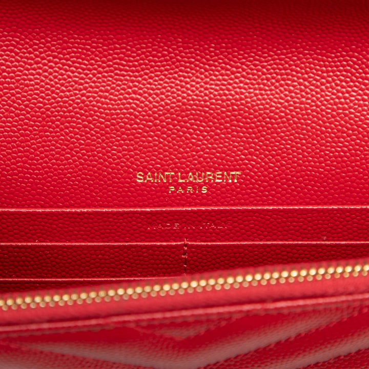 Grain De Poudre Cassandre Enveloppe Chaîne Portefeuille Rouge