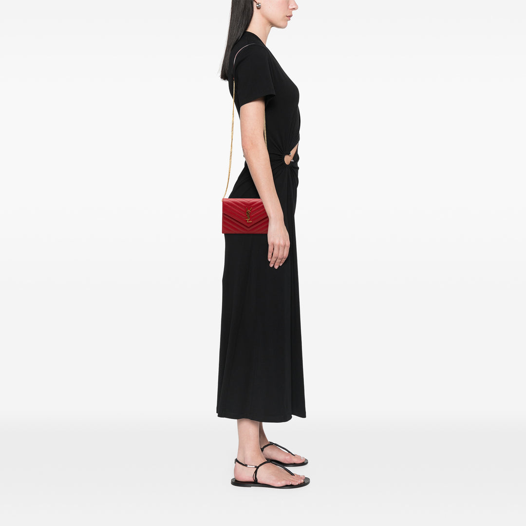 Grain De Poudre Cassandre Enveloppe Chaîne Portefeuille Rouge