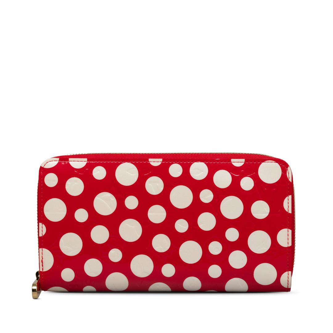 x Yayoi Kusama Monogram Vernis Infinity Dot Long Wallet Red - Gaby Paris